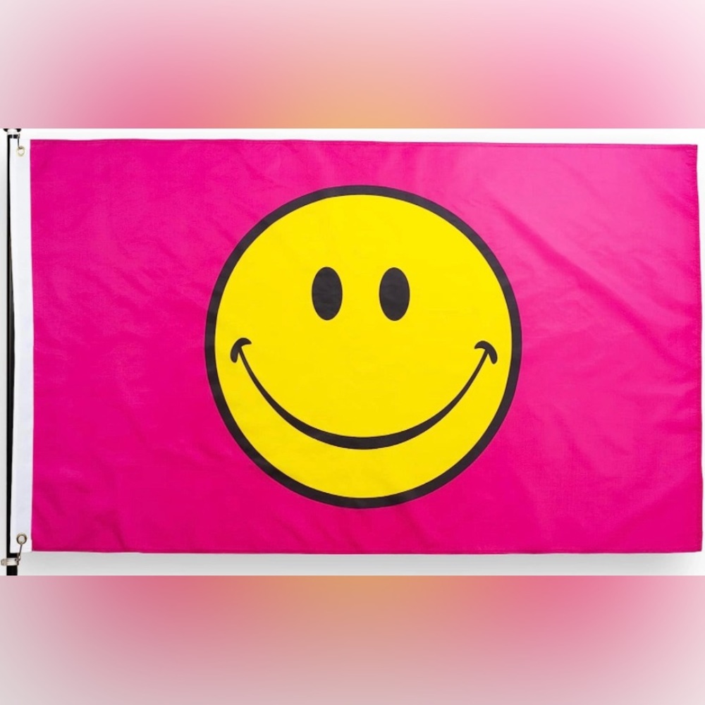 pink smiley flag/tapestry